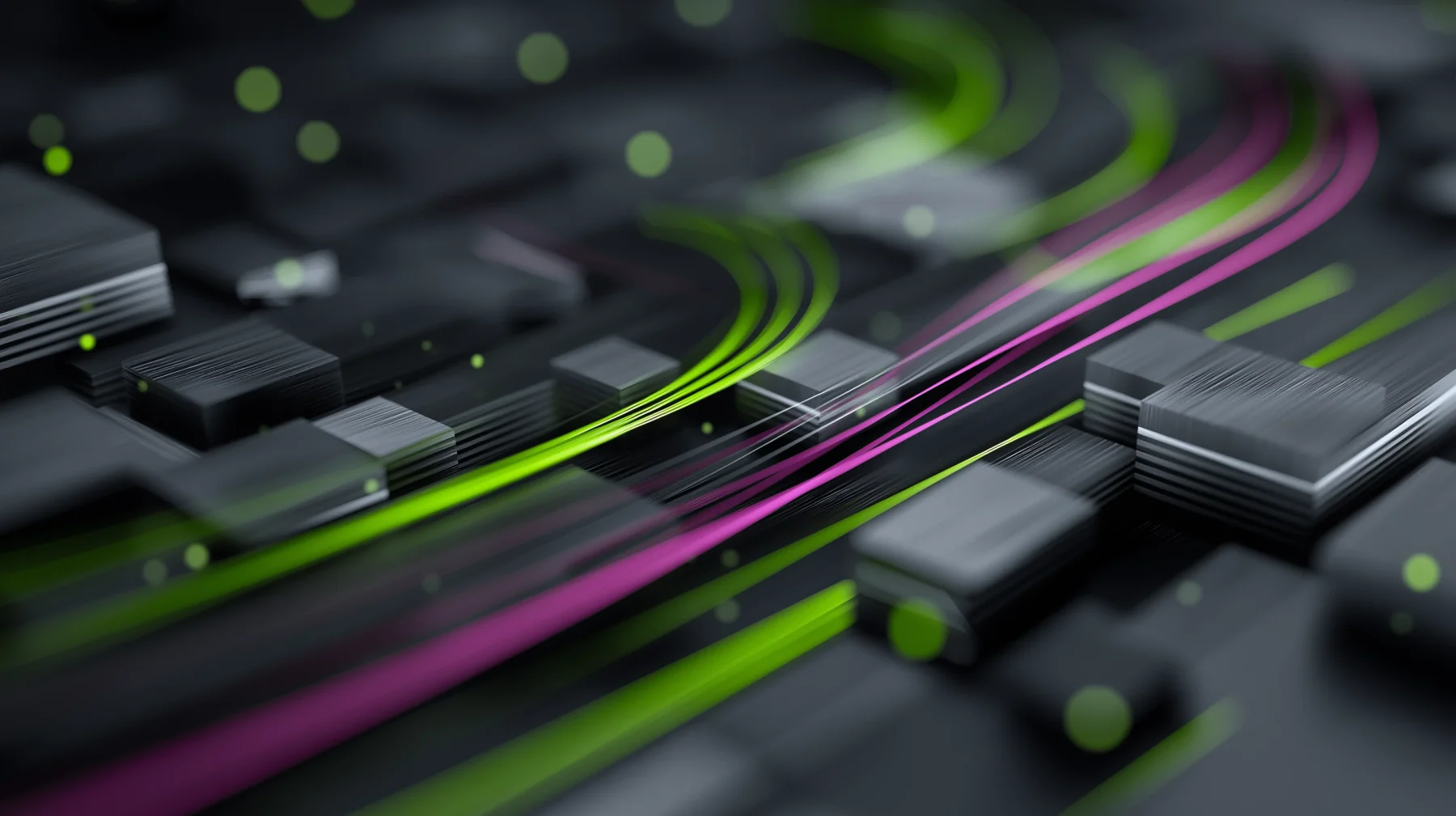 Abstract interconnected technology pathways representing simplified IT management, unified support and streamlined business operations.